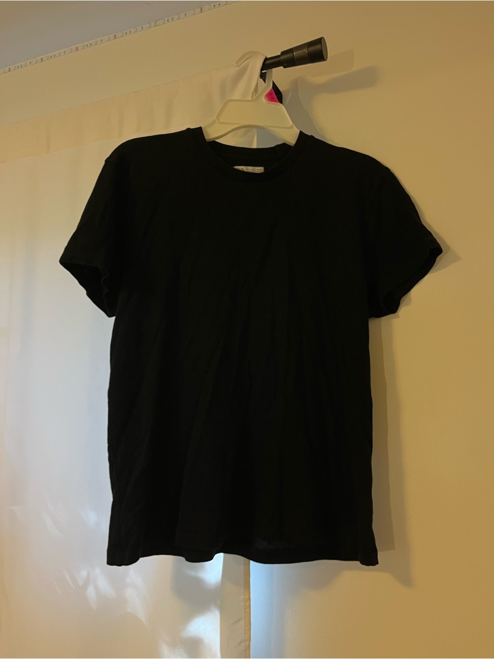 Zara Black Short Sleeve Crew Neck Tee - Picture 1 of 2